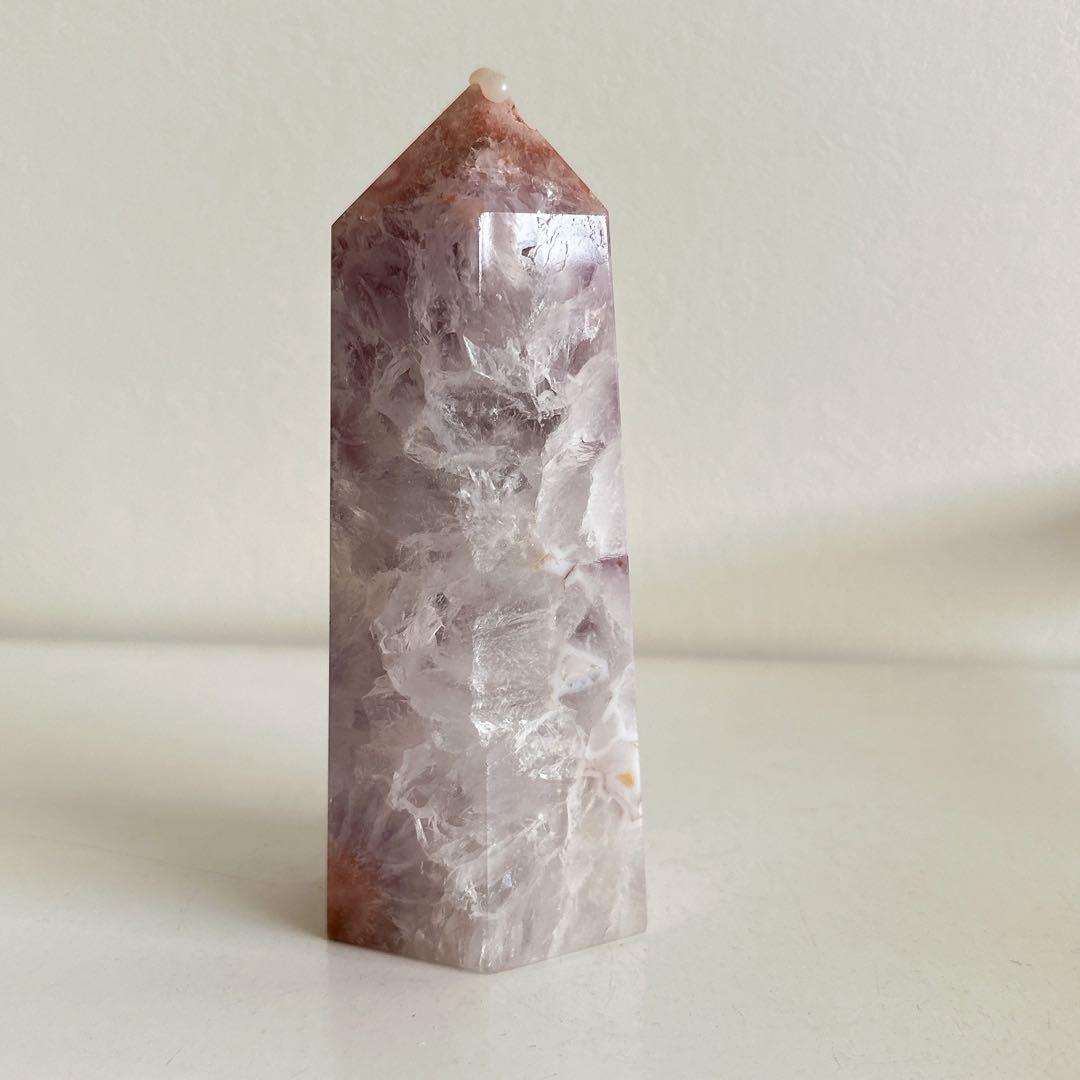 ピンクアメジスト　結晶共生ポイント　タワー　天然石