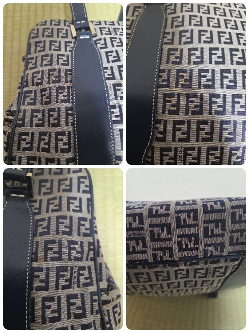 FENDI ズッキーニ ネイビー がま口　 ハンドバッグ マンマバケット