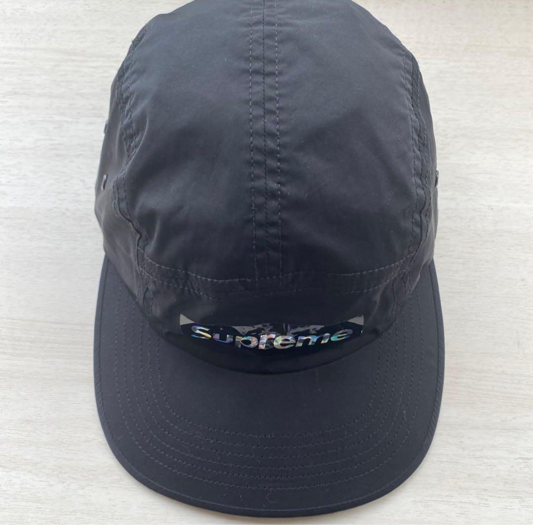 supreme ホログラムスクエアロゴ　キャップ　黒