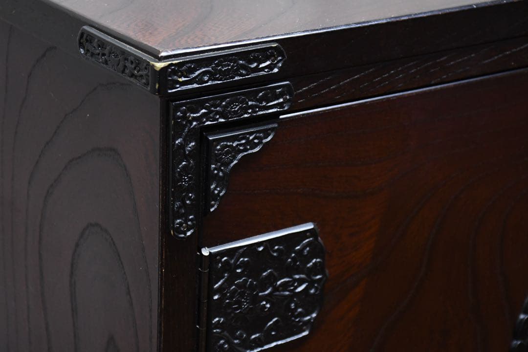 FAC61 青木産業 室町シリーズ 古代 75扉付 キャビネット ケヤキ/欅