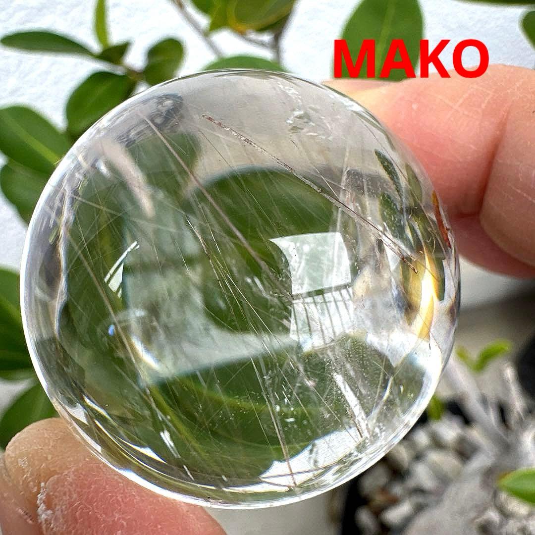 M1828☆ルチルクォーツ丸玉44mm 111g☆天然石　原石