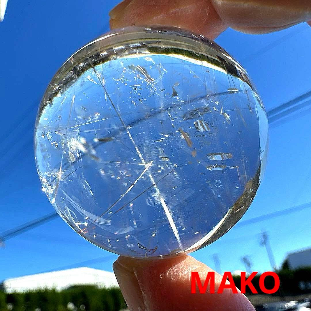 M1828☆ルチルクォーツ丸玉44mm 111g☆天然石　原石