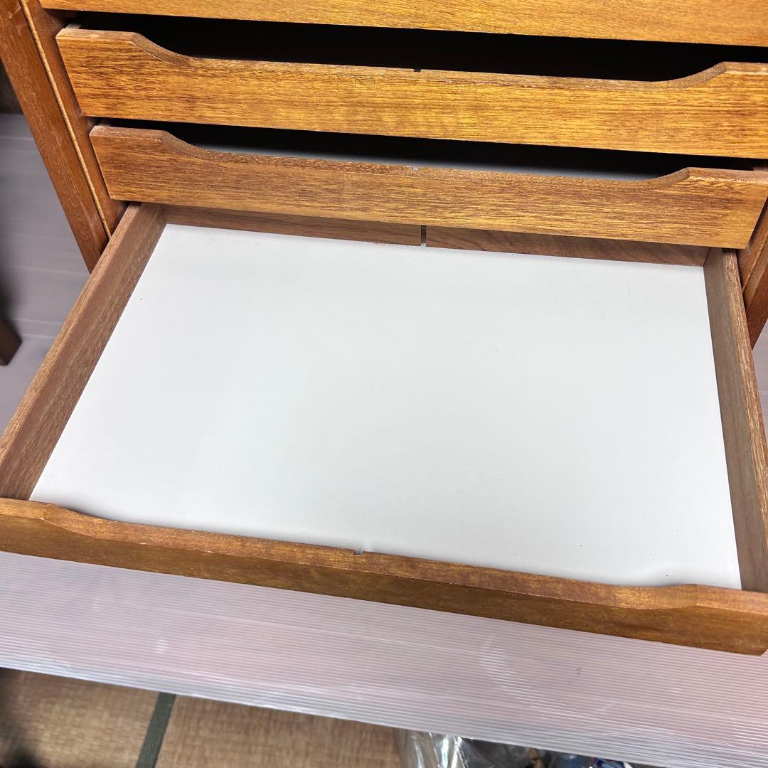 ユニオン 製図ケース A3対応 木製 7段 北欧風 収納　蛇腹シャッター