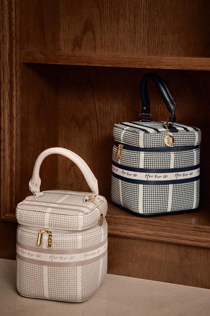 バッグ herlipto HLT Jacquard Vanity Bag pink