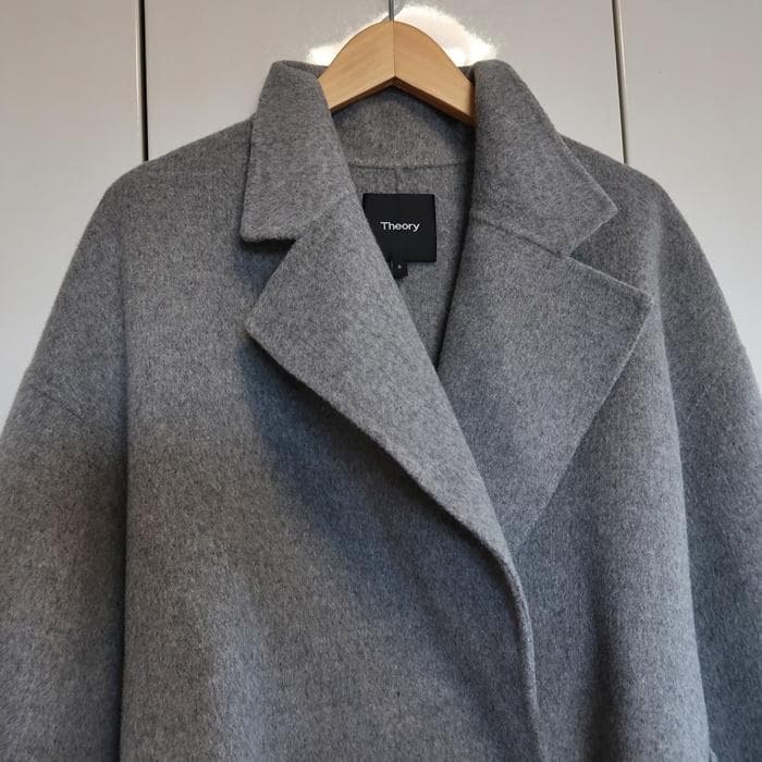 Theory ・カシミヤ混ベルト付きコート ウールコート■グレー■ S■ 7万