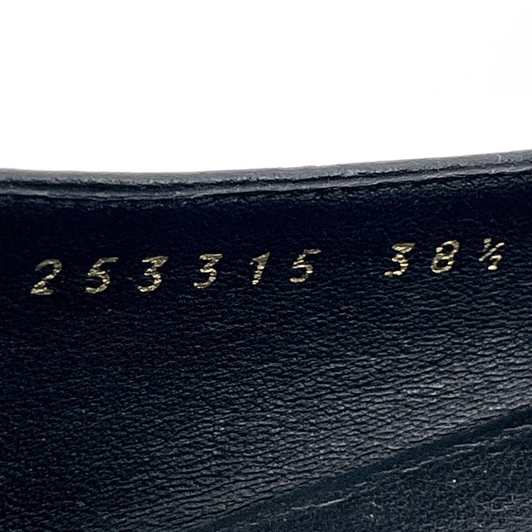 グッチ　フラットパンプス　シマ　シェリーライン　バレエシューズ　黒　38 1/2