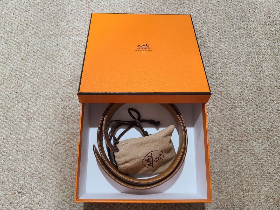 エルメス ベージュレザー ベルト