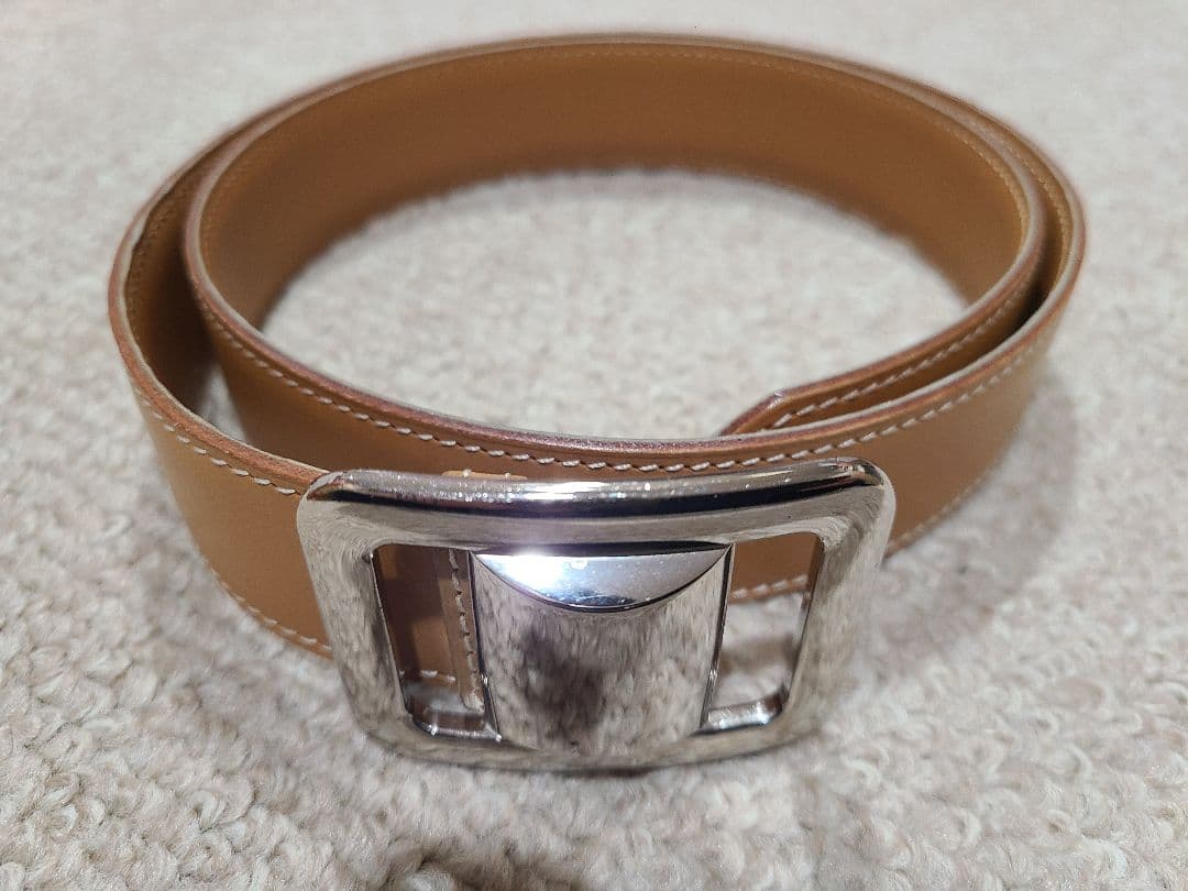 エルメス ベージュレザー ベルト