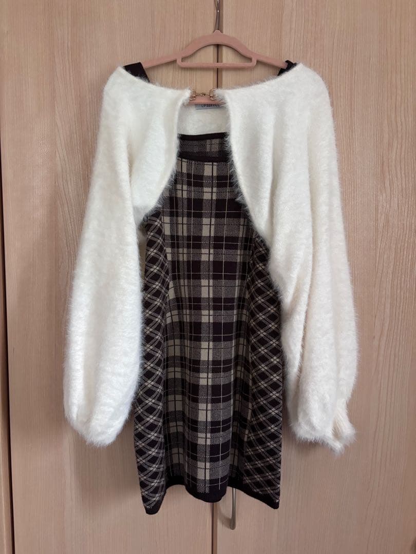 LIPSERVICE フェザーチェックアンサンブルワンピース