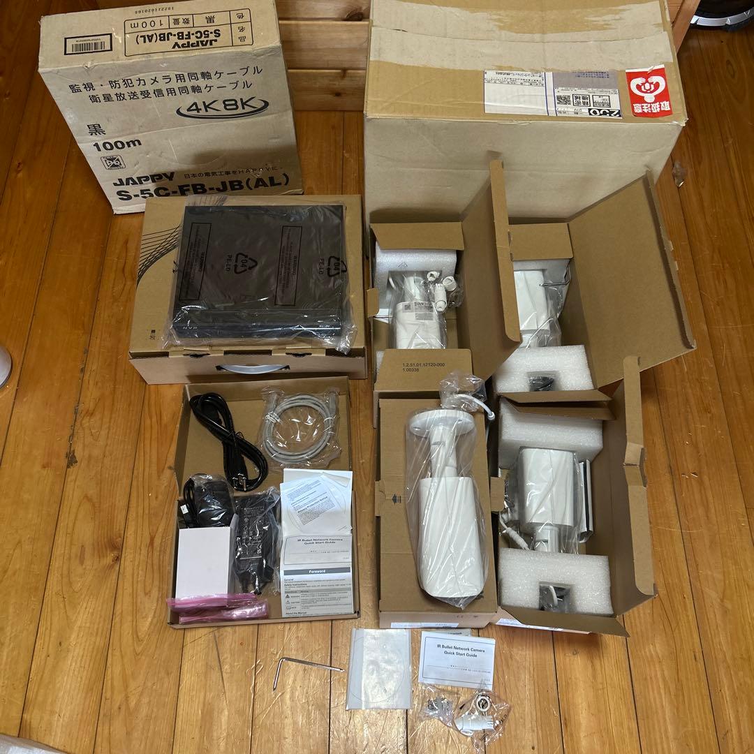 新品未使用　防犯カメラセット　4MP内蔵NVR IPカメラ4台セット
