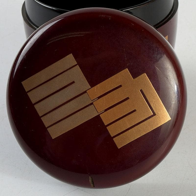 茶道具　山中塗　熊谷秀穂作　玄々斉好　溜塗　源氏棗　V　9436