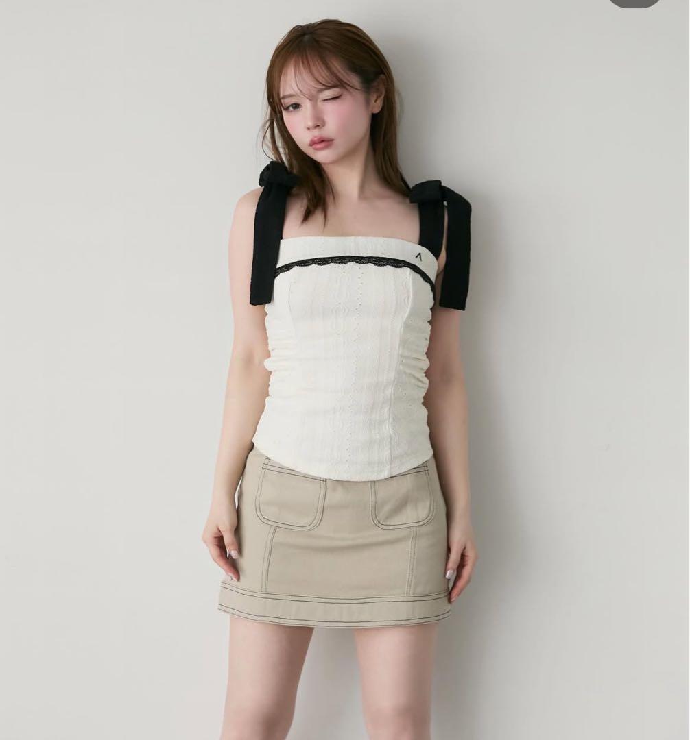 トップス Samantha ribon tops ANDMARY andmary