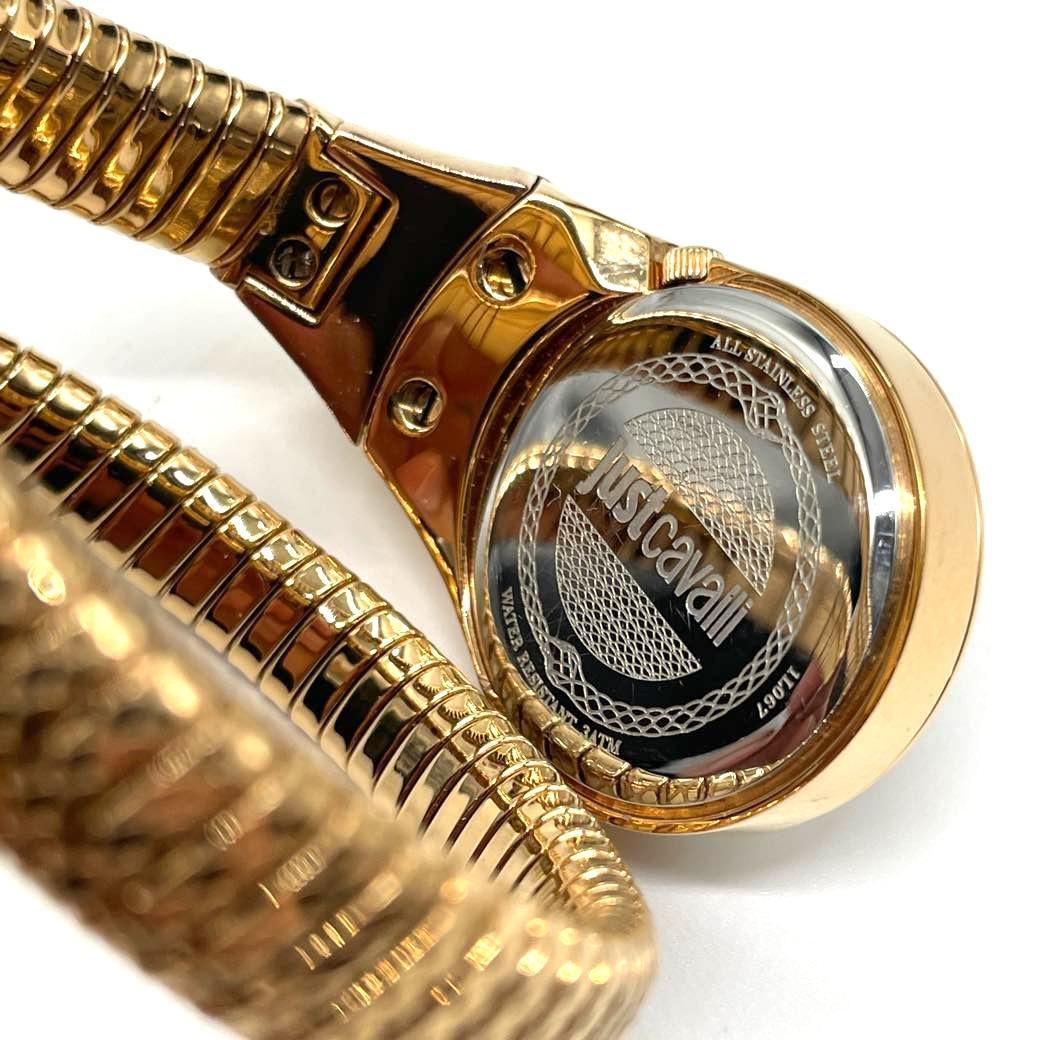 ジャストカヴァリ ゴールドスネーク QZ 1L067 デザイン 時計