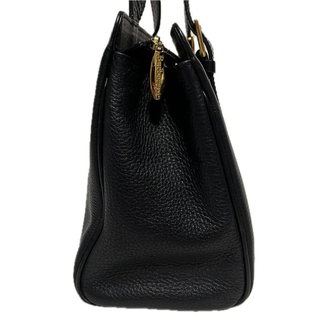 バーバリーズ レザー トートバッグ ハンドバッグ ブラック B69