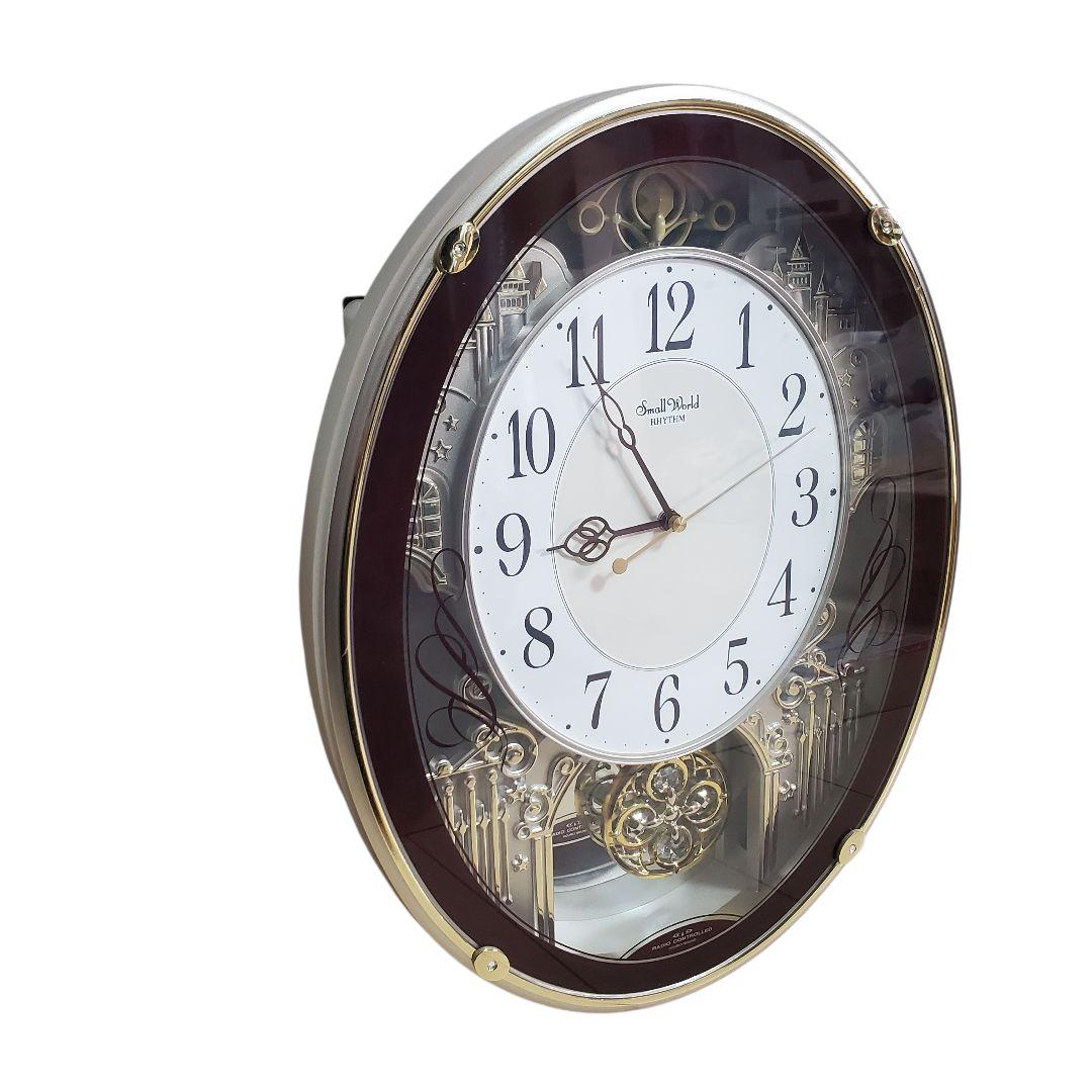 【状態良好】スモールワールド 電波時計 リズム時計 4MN523RH