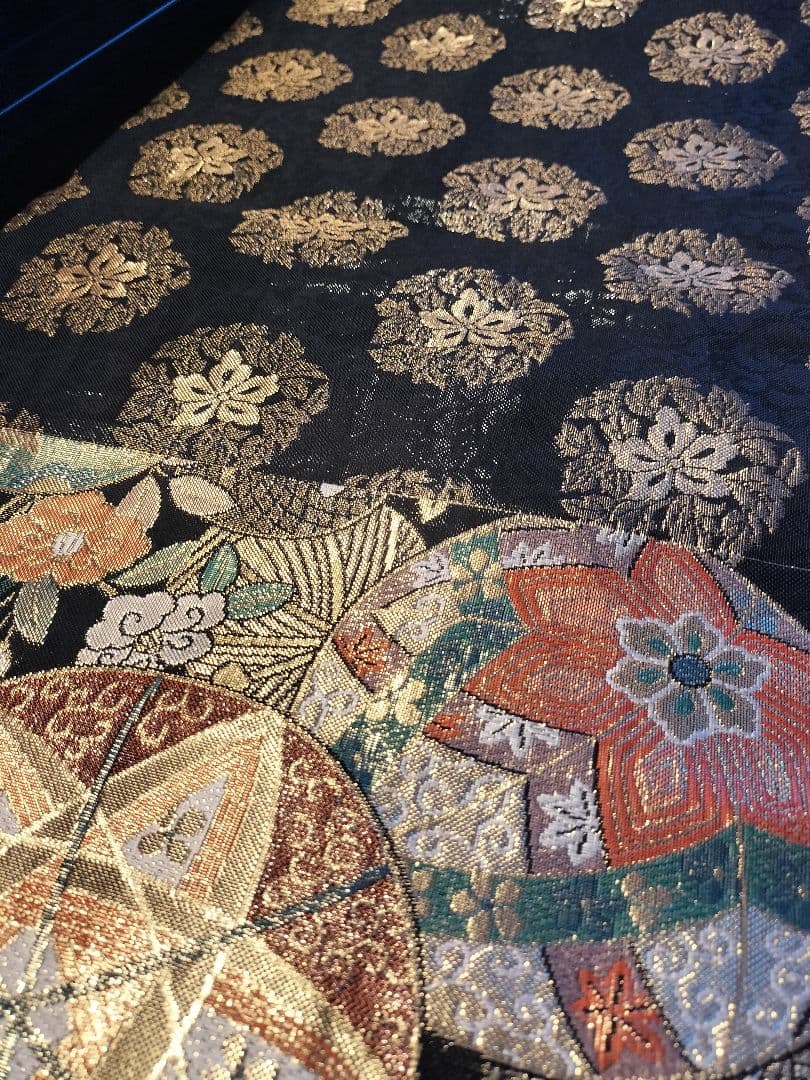 A745高級‼️ひな祭り‼️手毬模様‼️袋帯テーブルランナー2m16cm