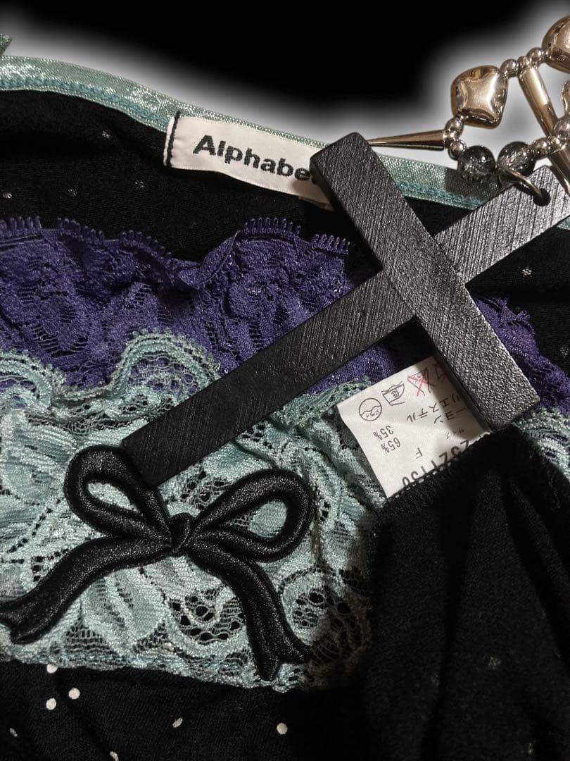 y2k水玉ドット２段レースリボンキャミ平成甘めギャルフェアリーグランジゴシック