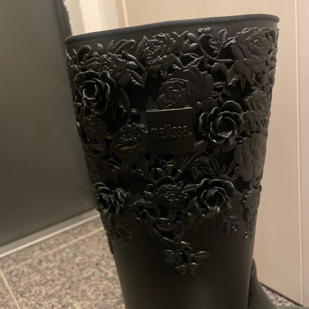 melissa ブラック レインブーツ