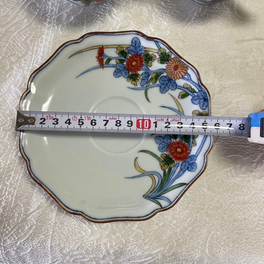 源右衛門窯　古伊万里風菊江腕皿　コーヒーカップ　シュガーポット　クリーマー
