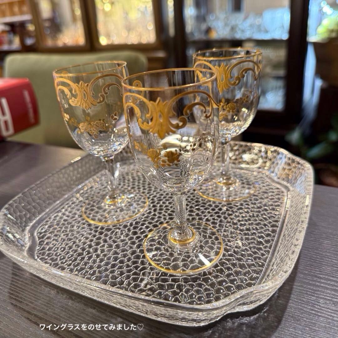 美オールドバカラ Baccaratクリスタルプレート☆ハニーカム(蜂の巣)モデル