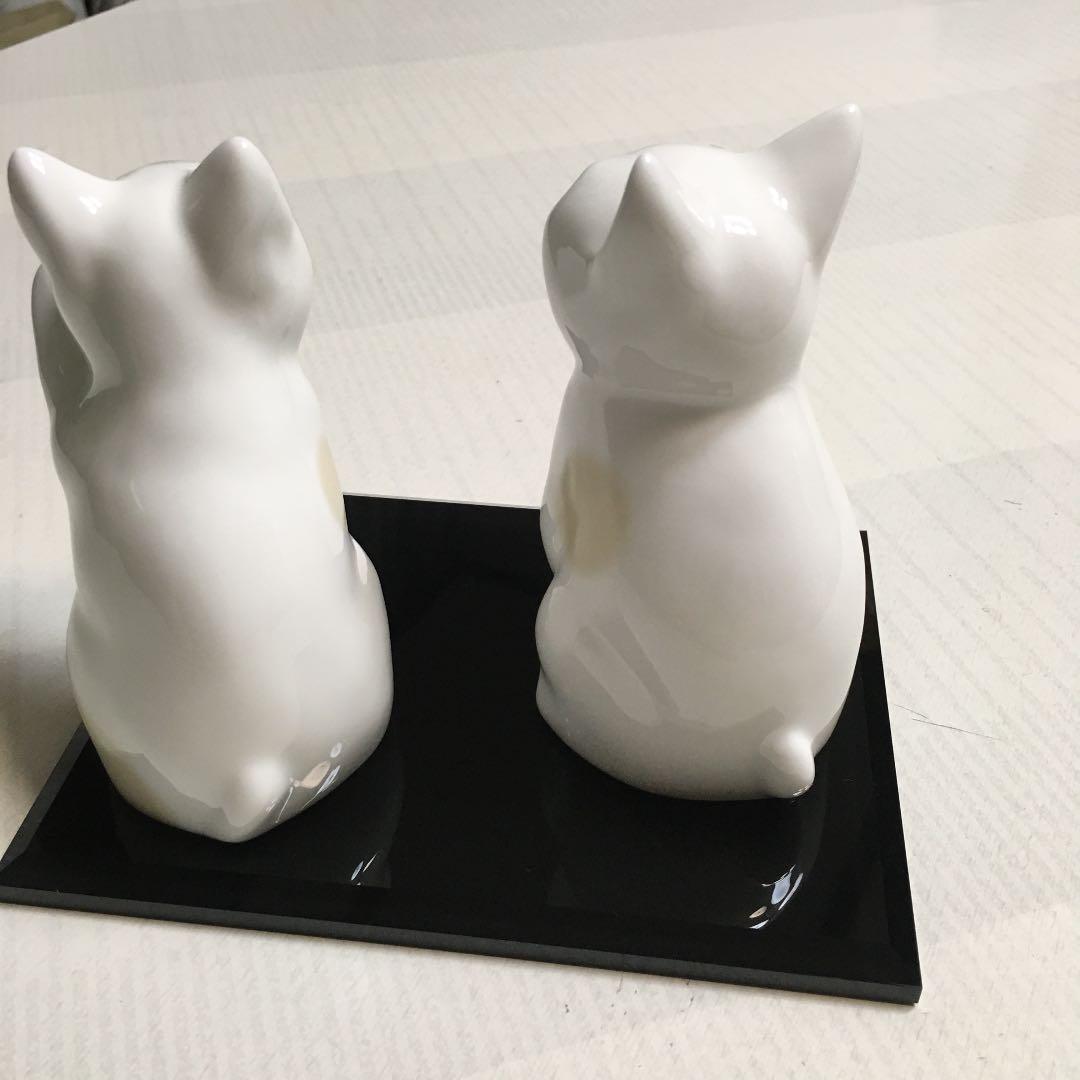 希少！とにかく可愛いノリタケ 「招き猫 」小 2匹+飾り台箱あり