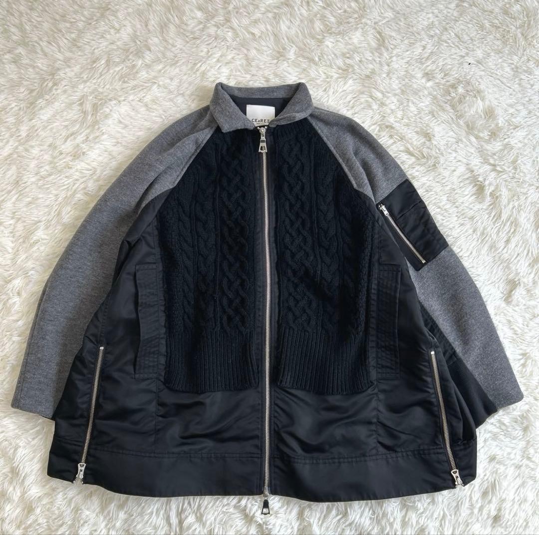 定価5.9万 シーレットフロムアラアラ ニットドッキングコート ブルゾン