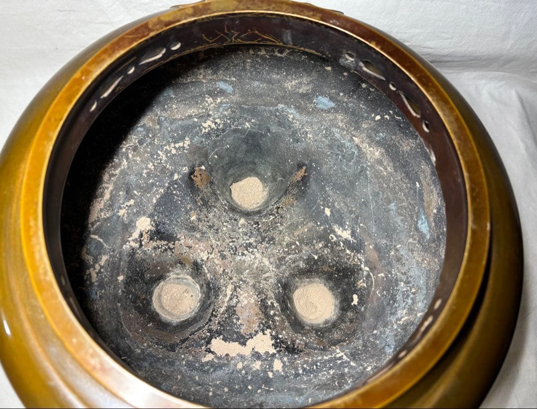 金森紹栄 唐銅朝鮮風炉 釜 風炉 茶道具 共箱付き