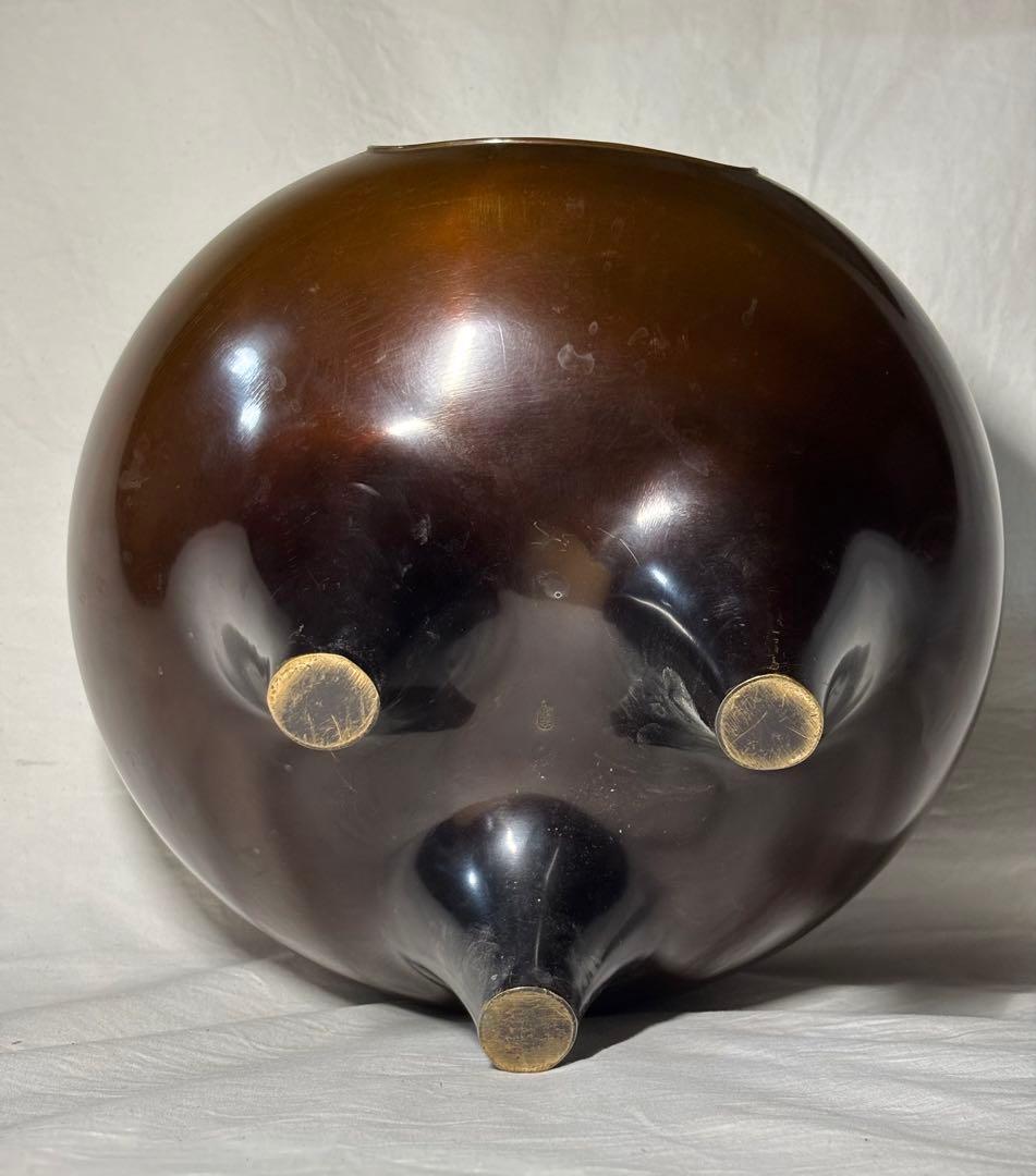 金森紹栄 唐銅朝鮮風炉 釜 風炉 茶道具 共箱付き