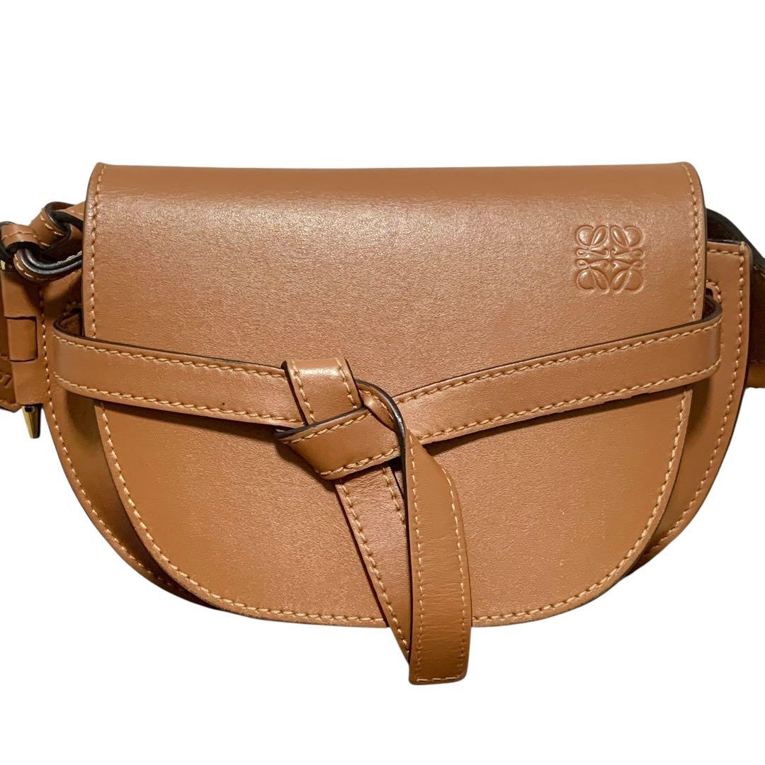 ロエベ ゲート デュアル スモール ショルダーバッグ ブラウン 茶色