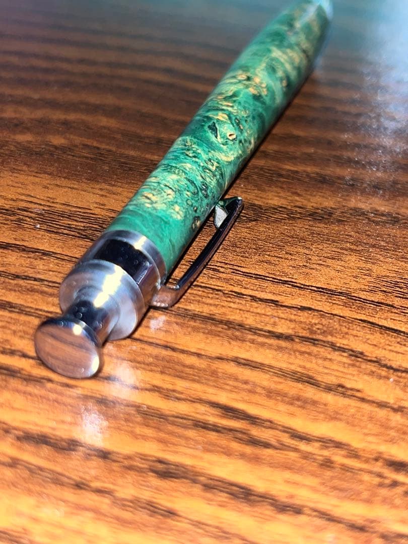 お*腐様 野原工芸カーリーチーク縮杢　　　　　　　　工房楔スタビライズウッド楓虎