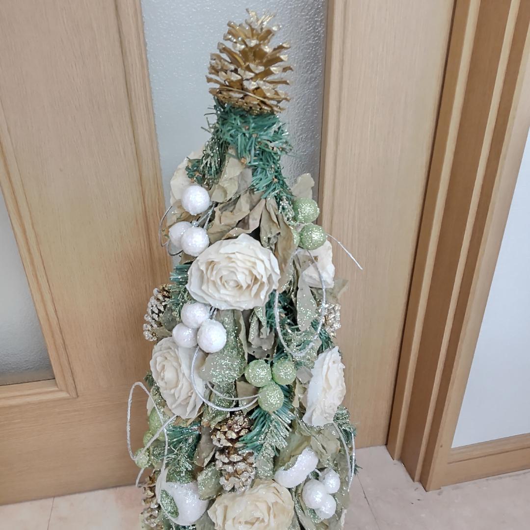 約66cm　トピアリー　造花　フラワー　グリーン　大きい　レアカラー