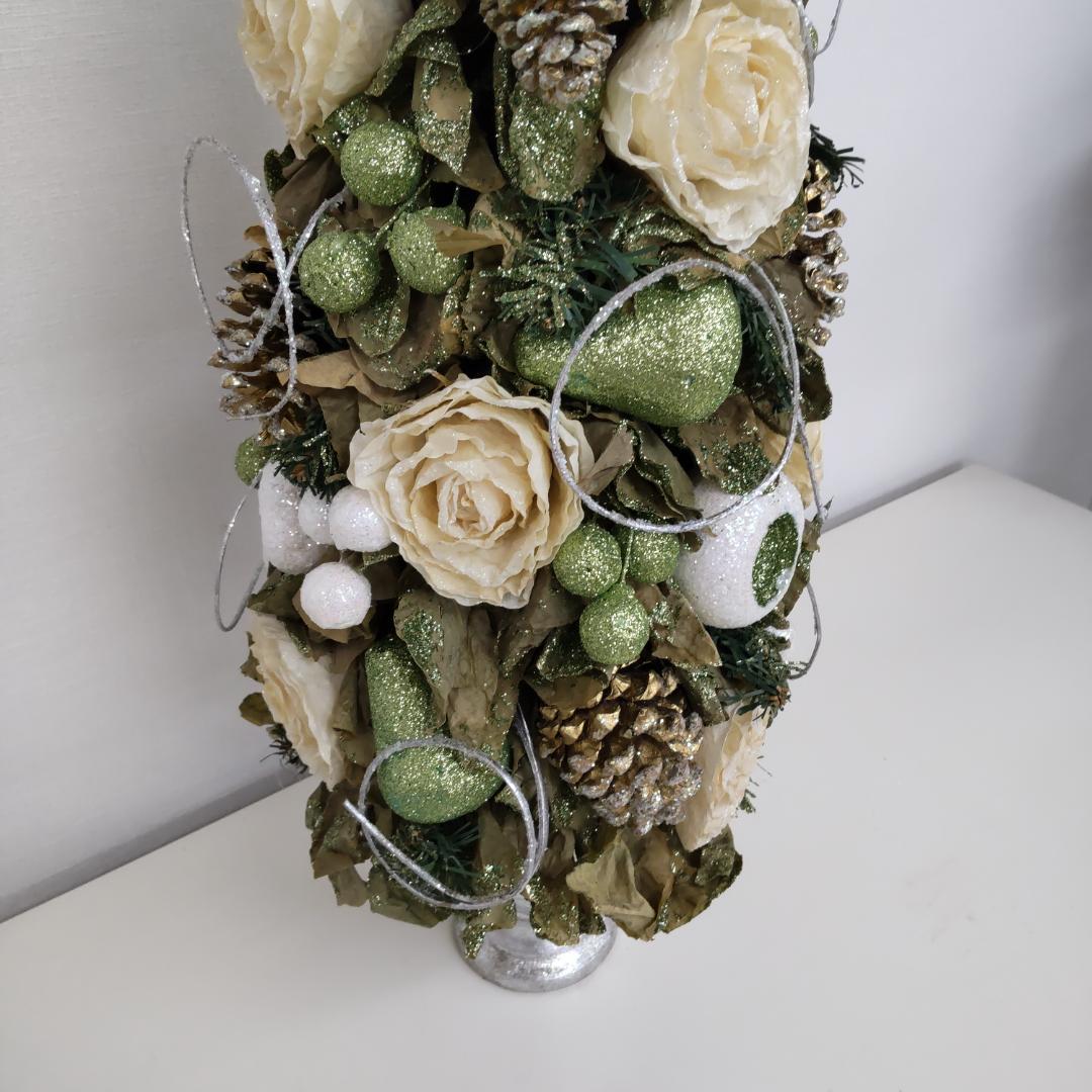 約66cm　トピアリー　造花　フラワー　グリーン　大きい　レアカラー