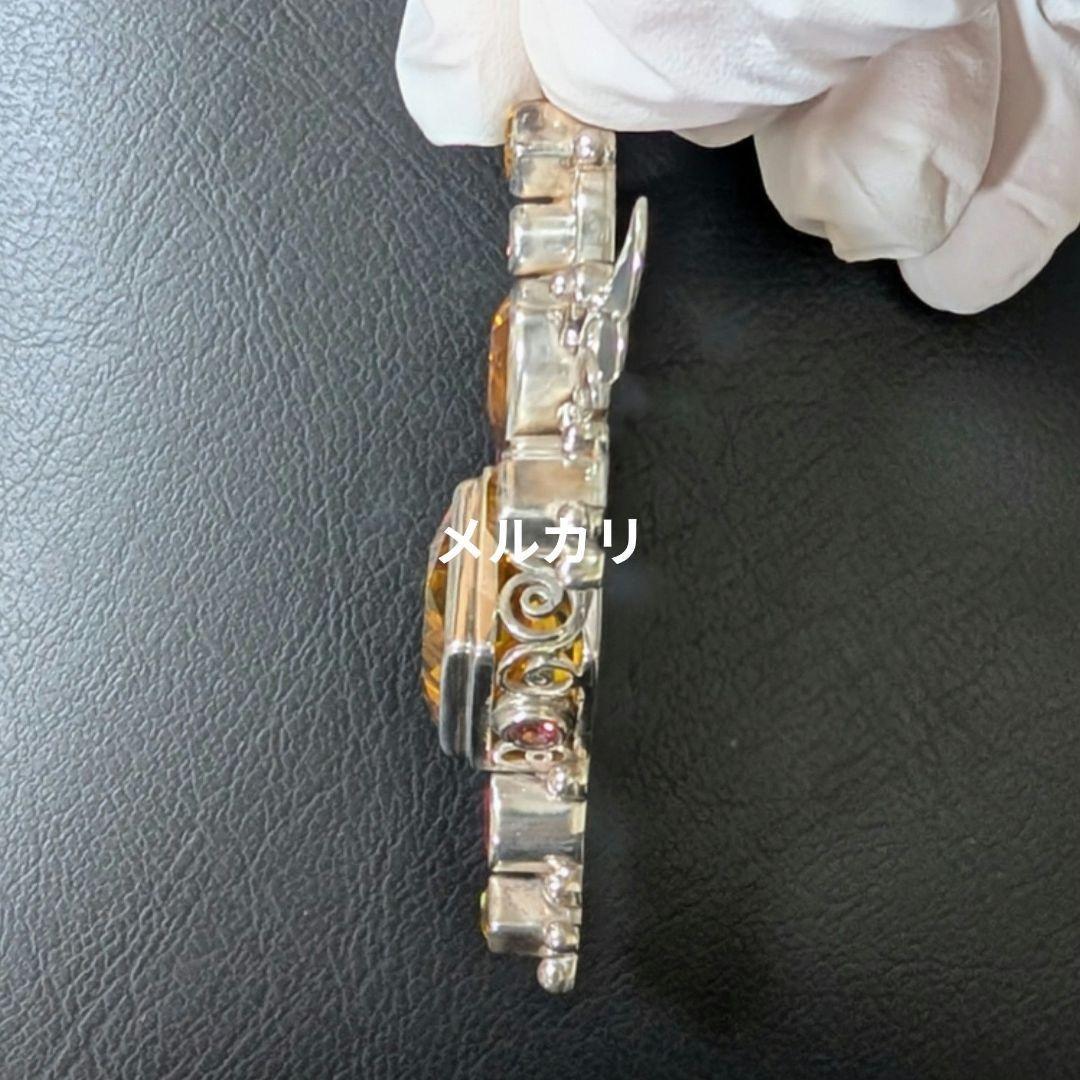 【希少】シャンカリ・ジュエリー ペンダントトップ シトリン＆レッドスピネル