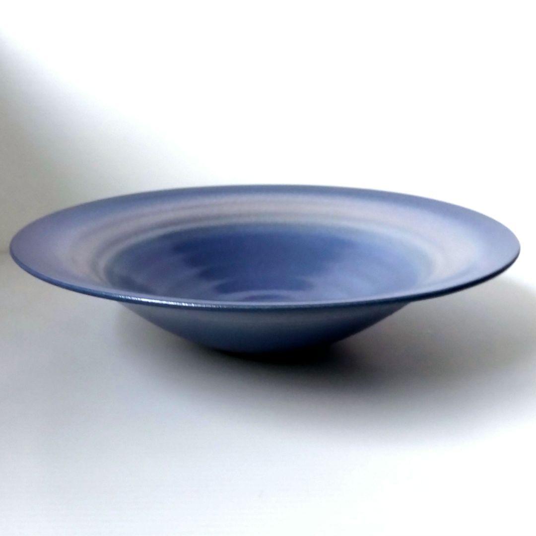 信楽焼 兼山窯 兼山シリーズ 池坊 花器 水盤 池坊好み 生け花 ブルー 青