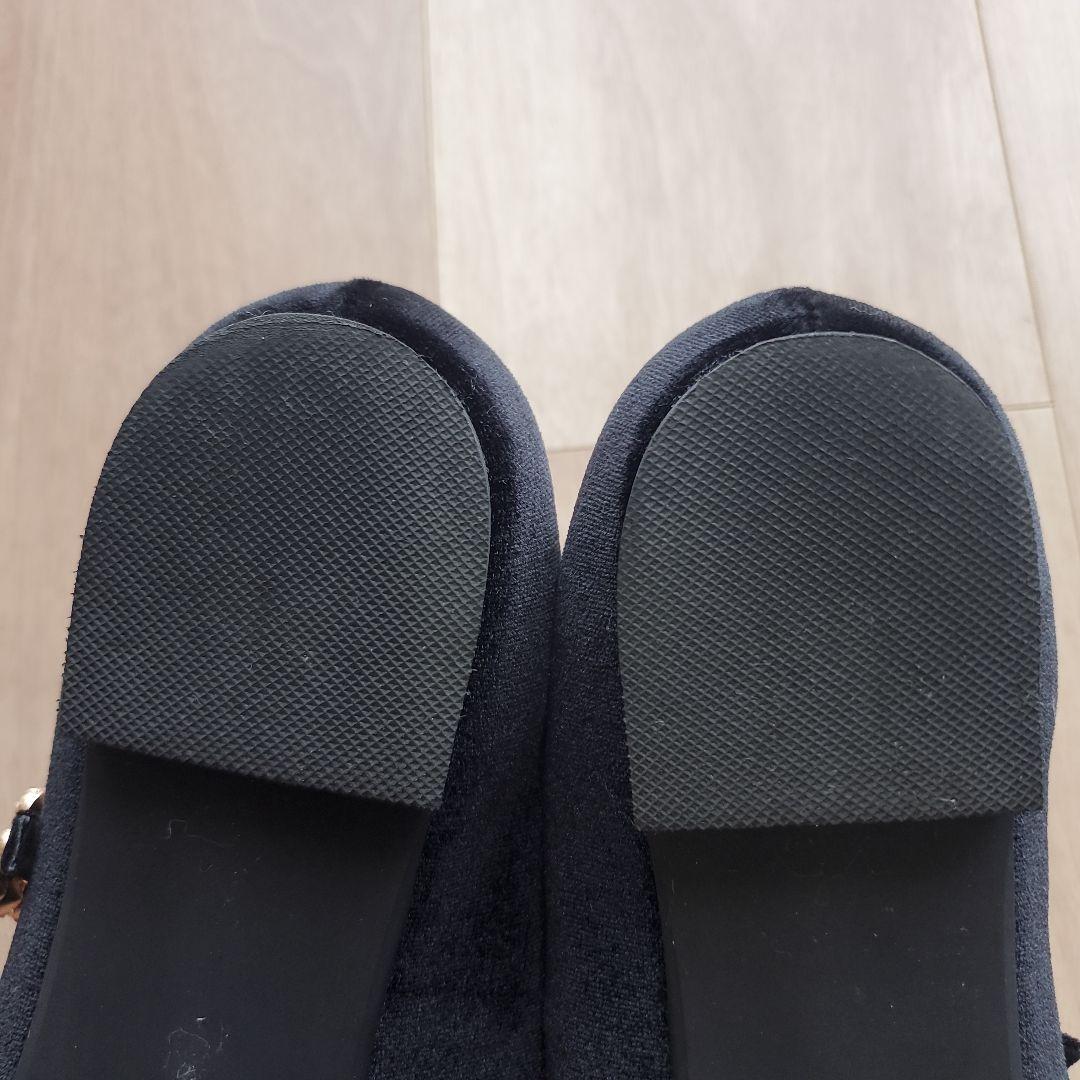 エマフランシス ビジューストラップ メリージェーン ブラックベルベット