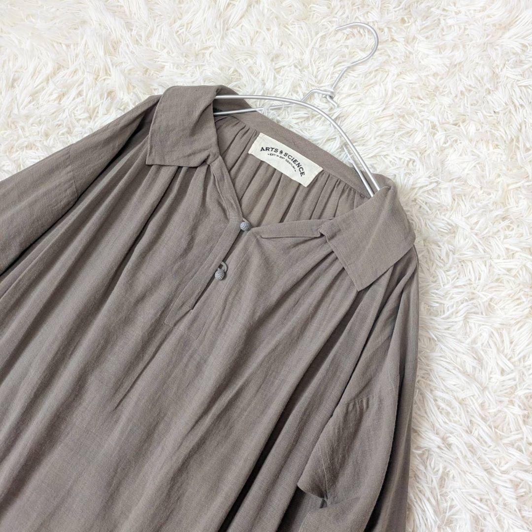 ARTS&SCIENCE【コットン&カシミヤ】長袖チュニック丈ワンピース 春秋冬