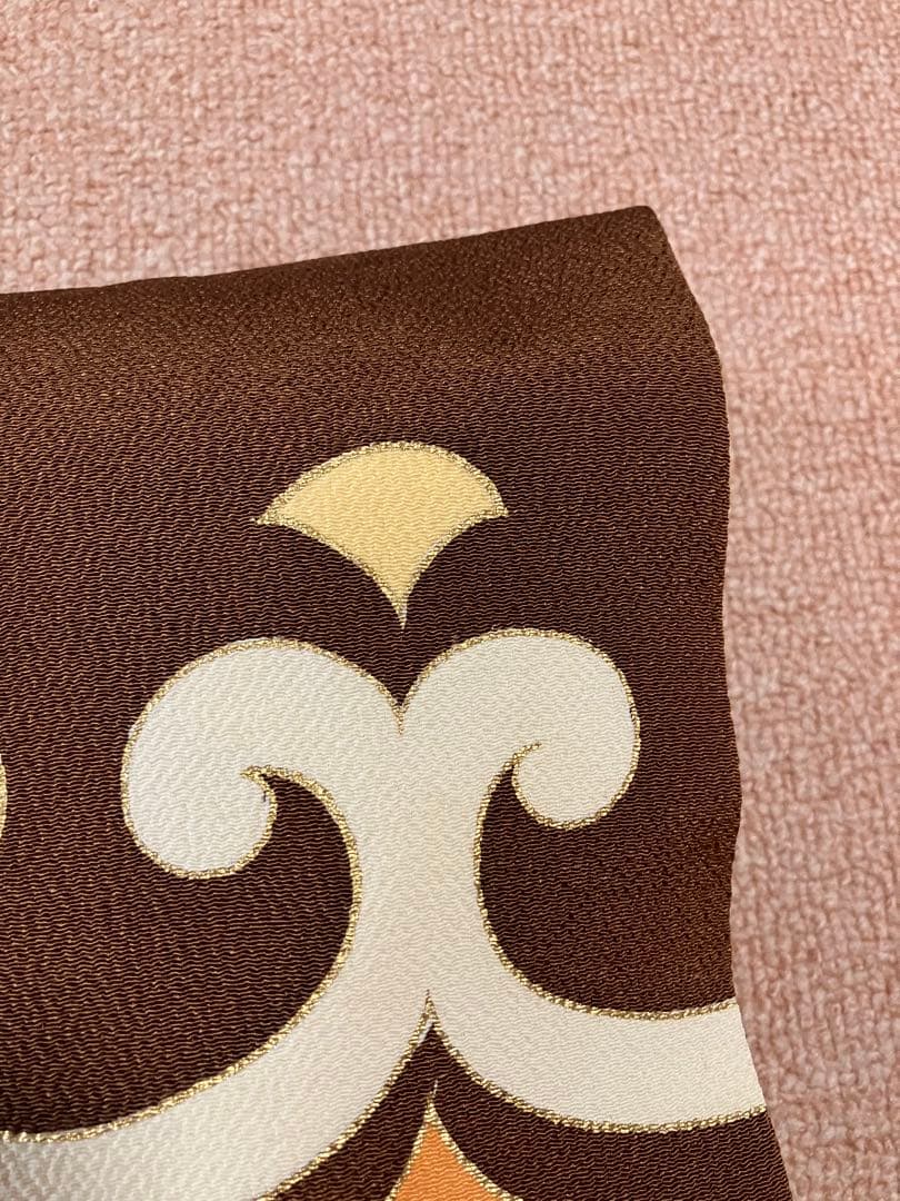 ④ 名古屋帯　ちりめん　志ま亀さん　唐草