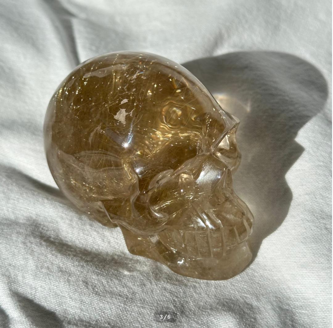 ゴールド ルチル スカル【ゴールド ルチル クォーツ】 From Brazil
