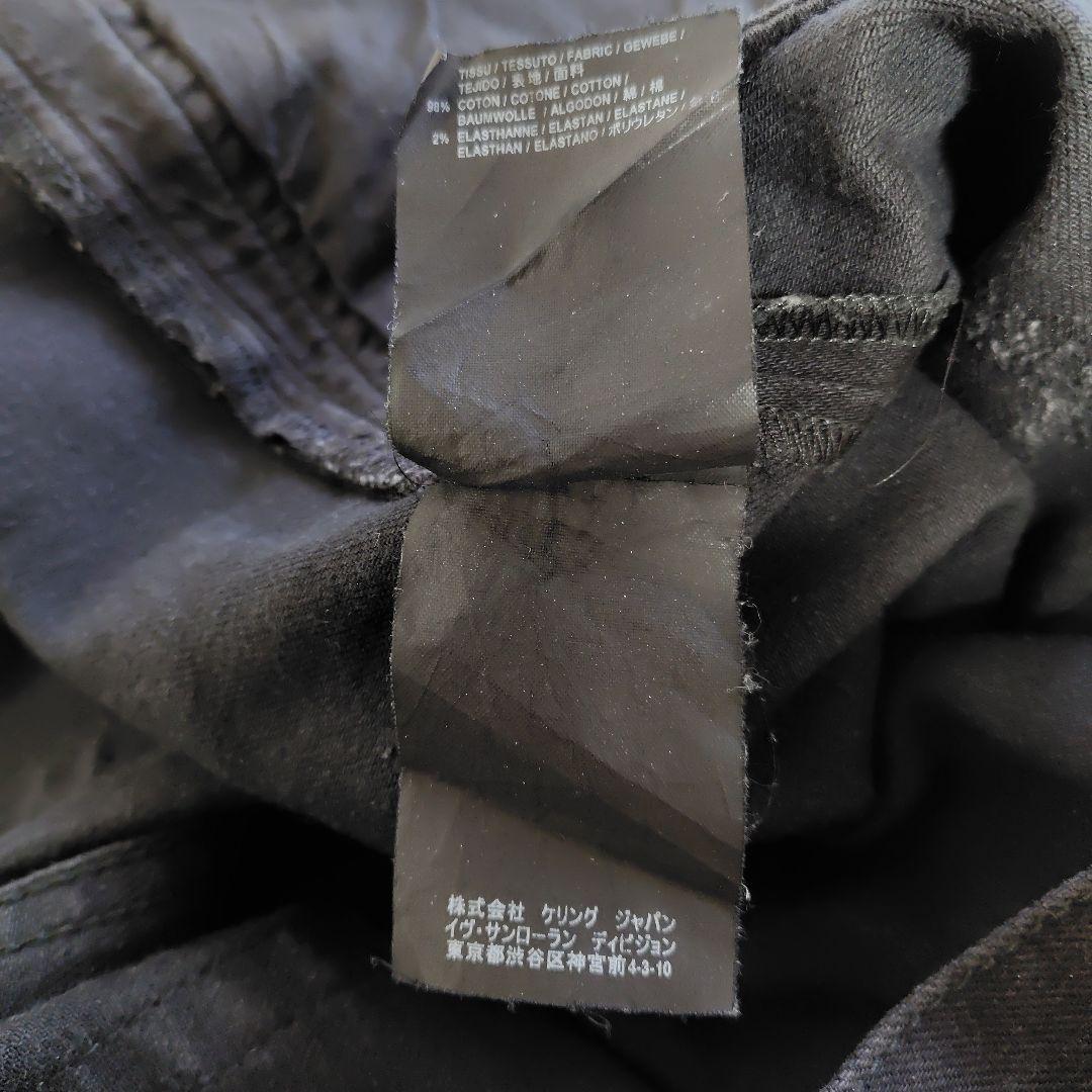 サンローランパリ希少 ダメージスキニーブラックデニム エディスリマン