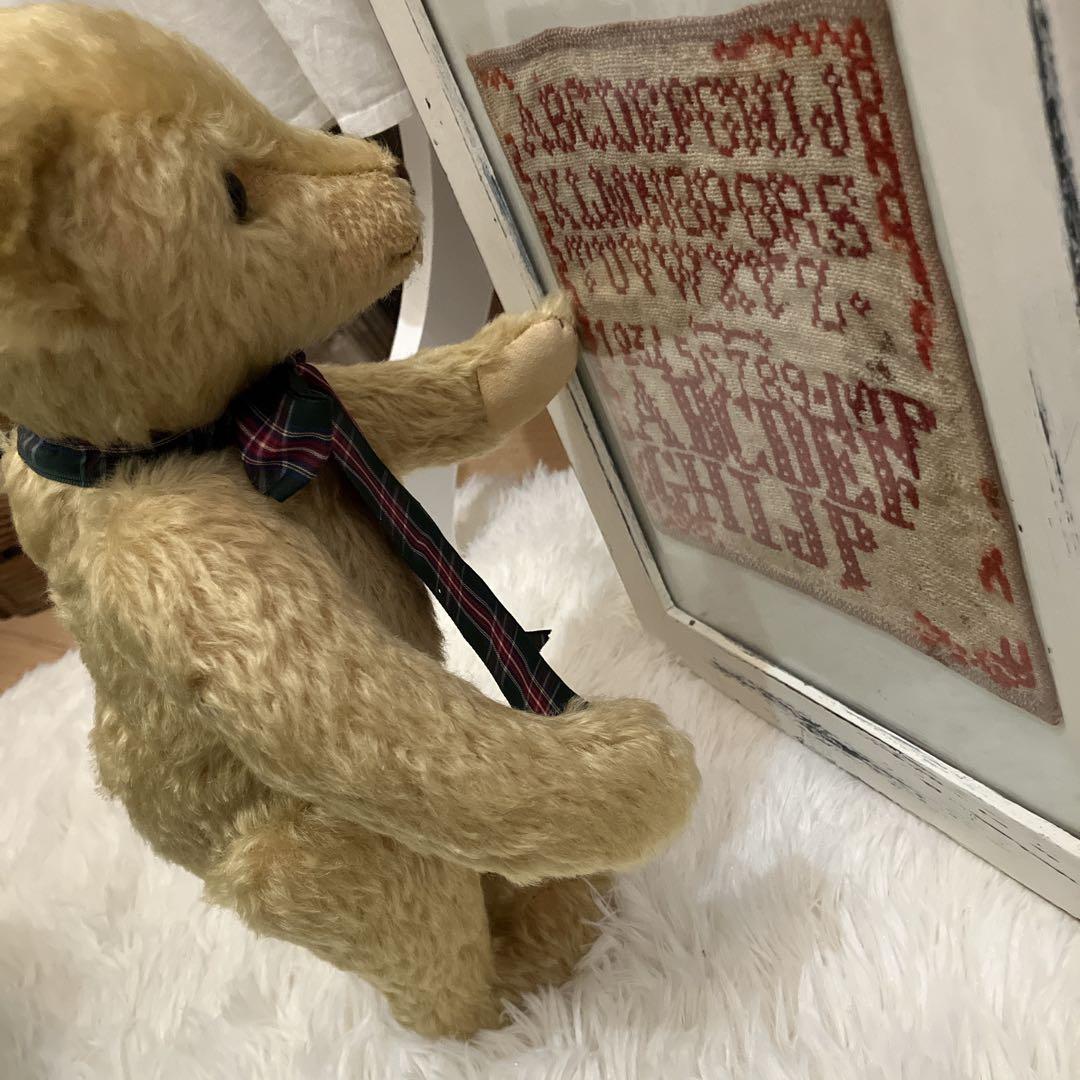 テディベア 30cm リボン ヴィンテージベア アンティークテディベア 蚤の市~