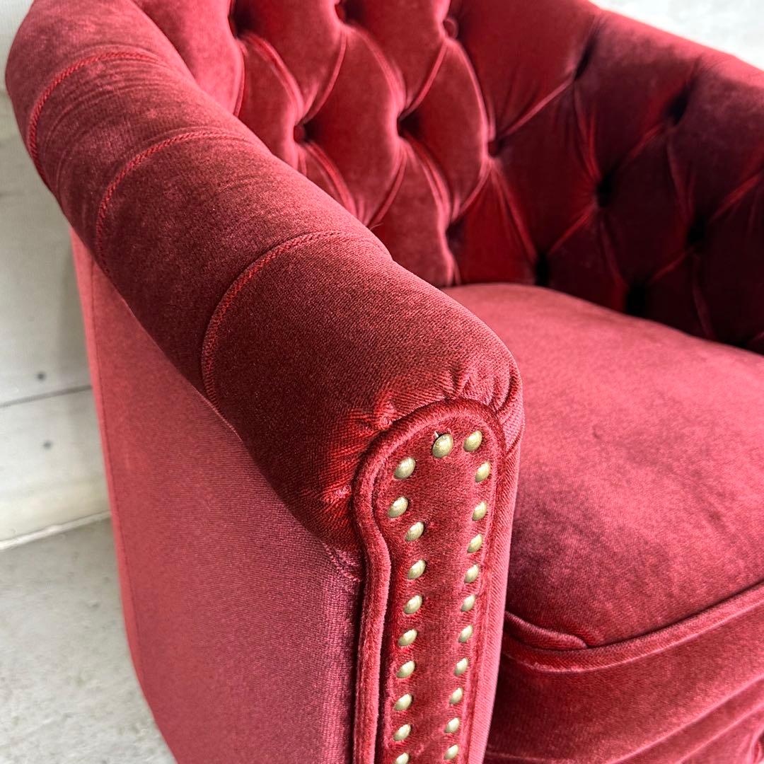 c*m様 ★VINCENT★チェスターフィールド 1Pソファ ベルベット アンテ