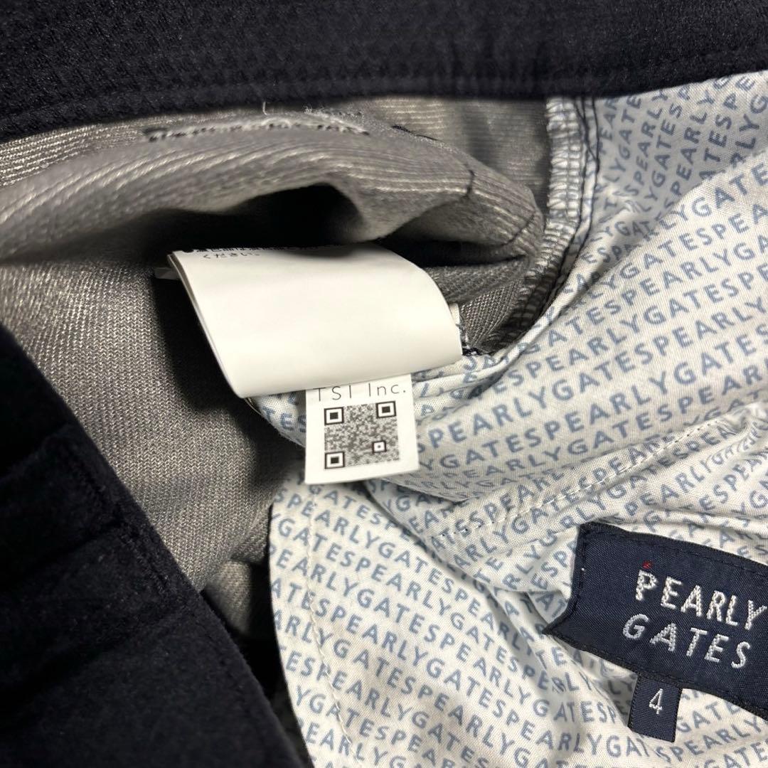 パーリーゲイツ　T/Cドビーピラミッド柄濃紺パンツサイズ4