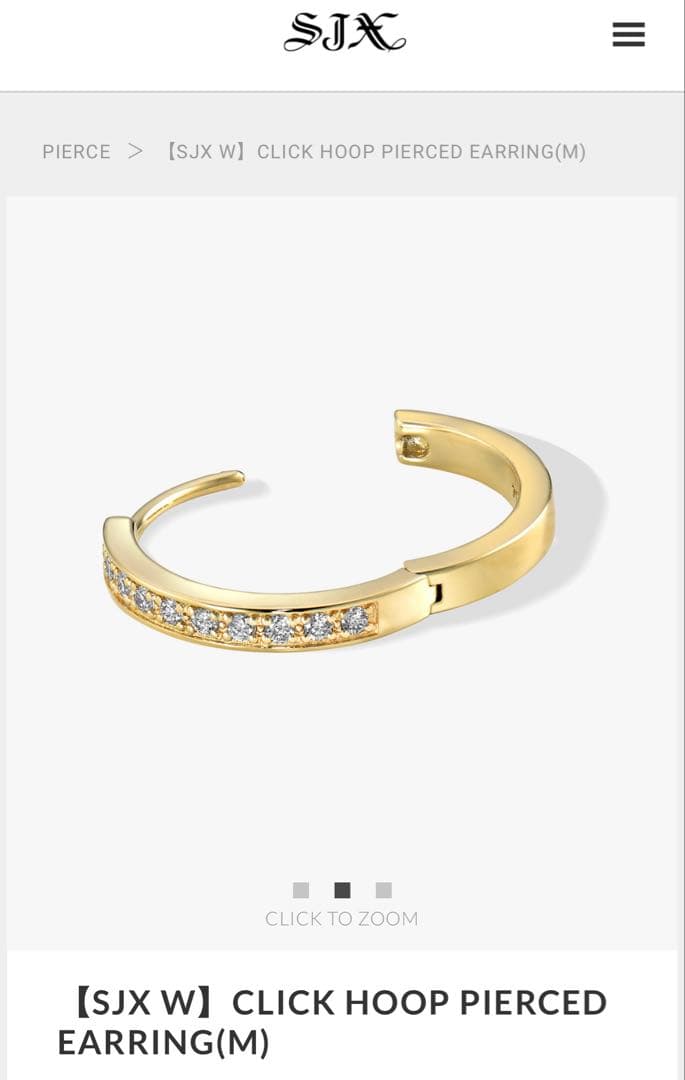 アクセサリー SJX W CLICK HOOP PIERCED EARRING(M)