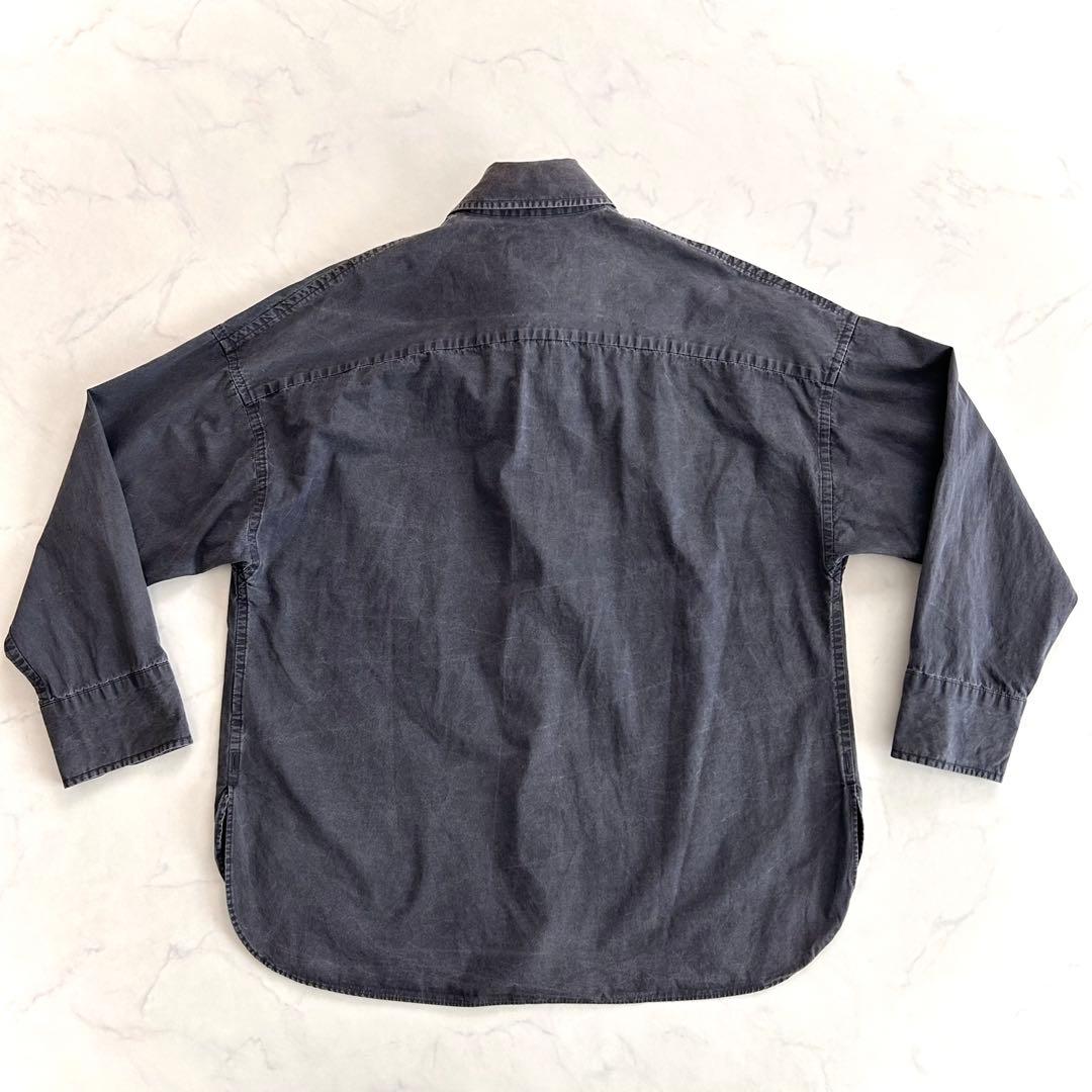 く*ち様 マディソンブルー ウォッシュドアウトシャツ グレー 01 長袖 コット