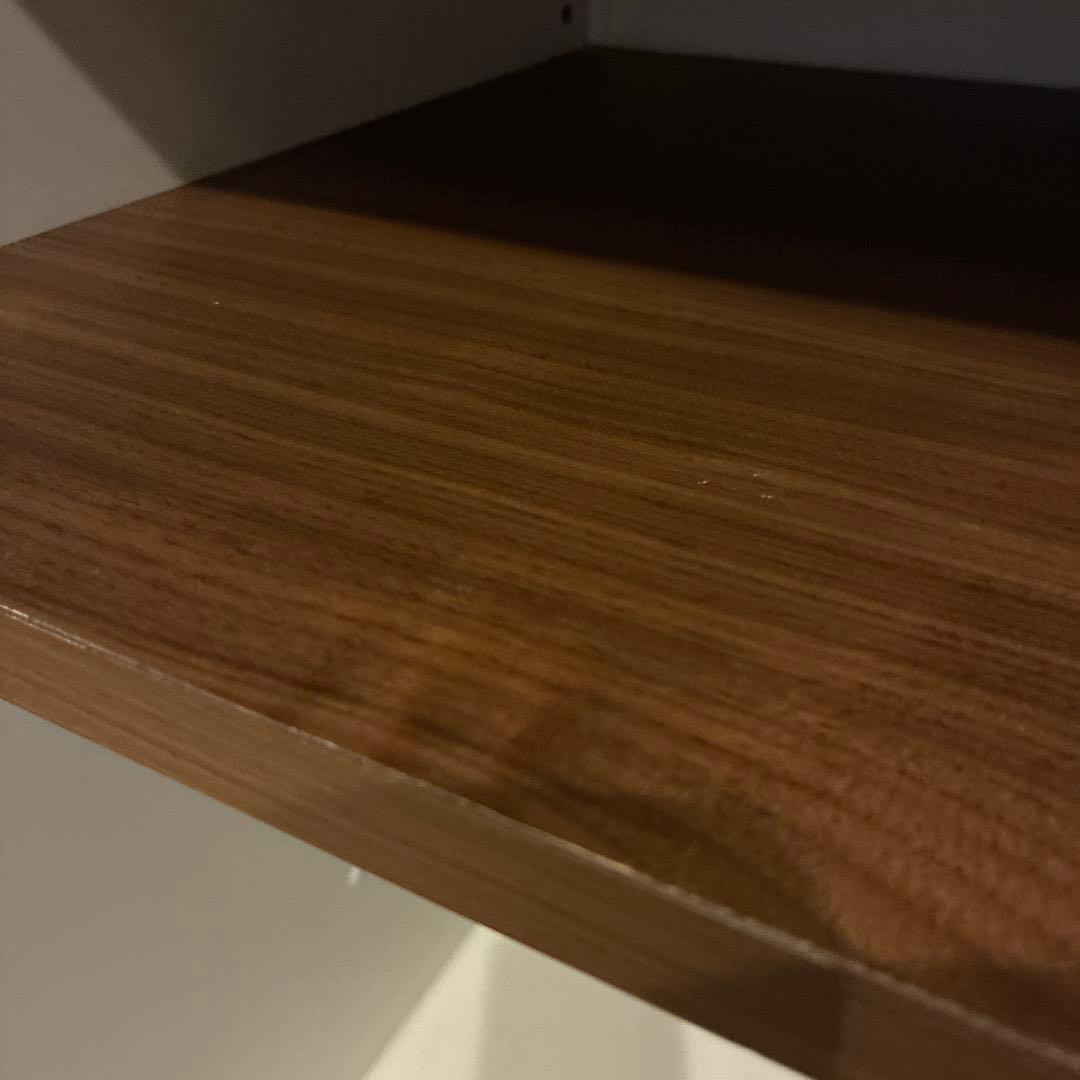 AYANOホワイト木製食器棚 スライド扉付き