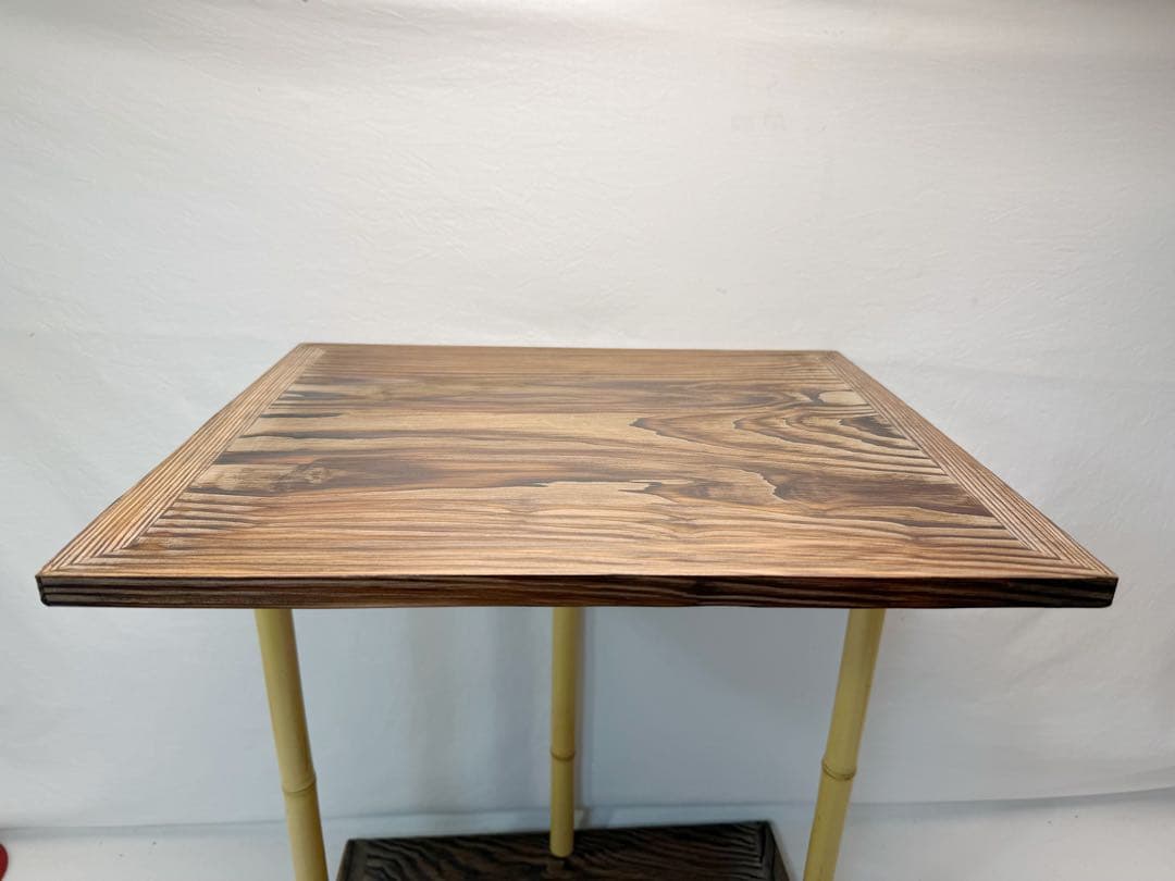 ほぼ未使用 茶道具 玄々斎好写 五行棚 焼杉 組み立式 紙箱