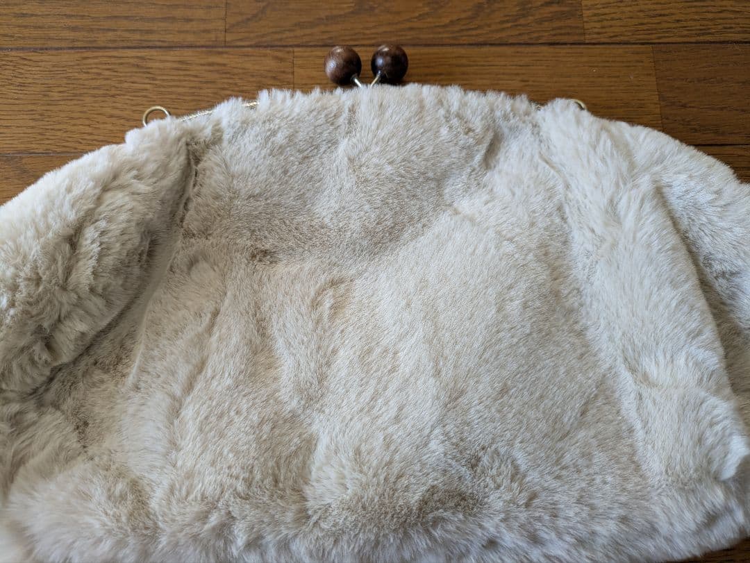 ●チャコ籠用ミナペルホネン風鳥花がま口あけび山葡萄かごバッグフェイクファー