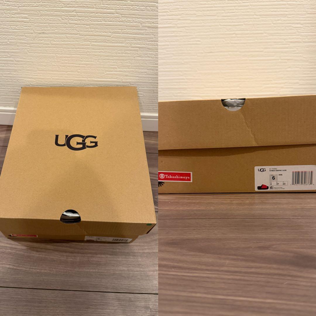 UGGマキシグラフィックスライド厚底サンダル