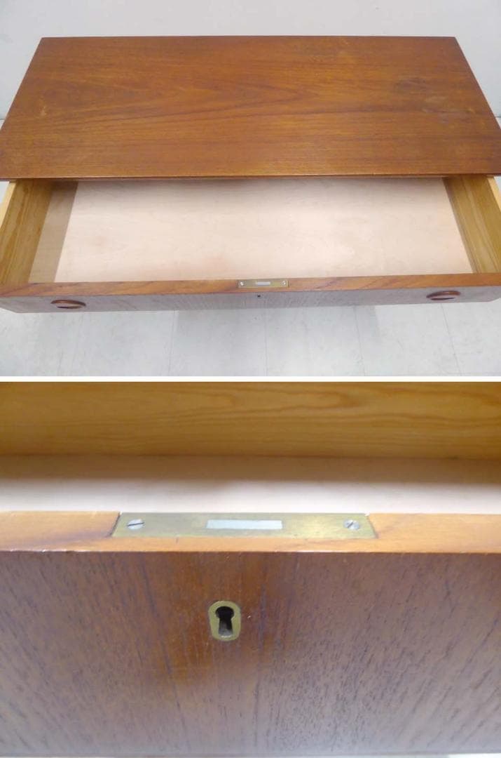 デンマーク ビンテージ 3段 チェスト 収納キャビネット チーク材 60-70s