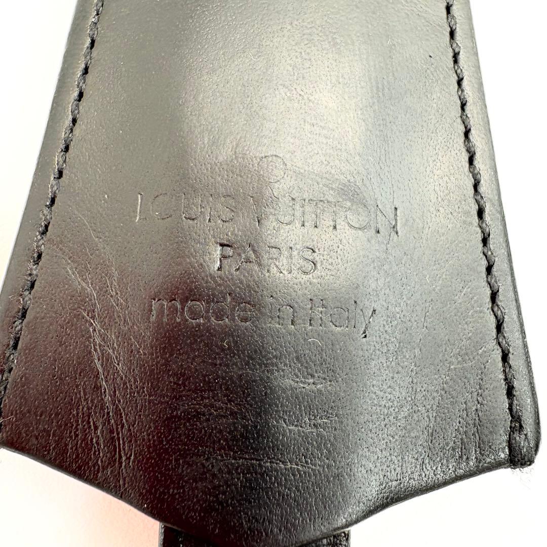 VUITTON　クラッシュクレ　黒　キーリング　本革　シルバー金具　ポルトクレ